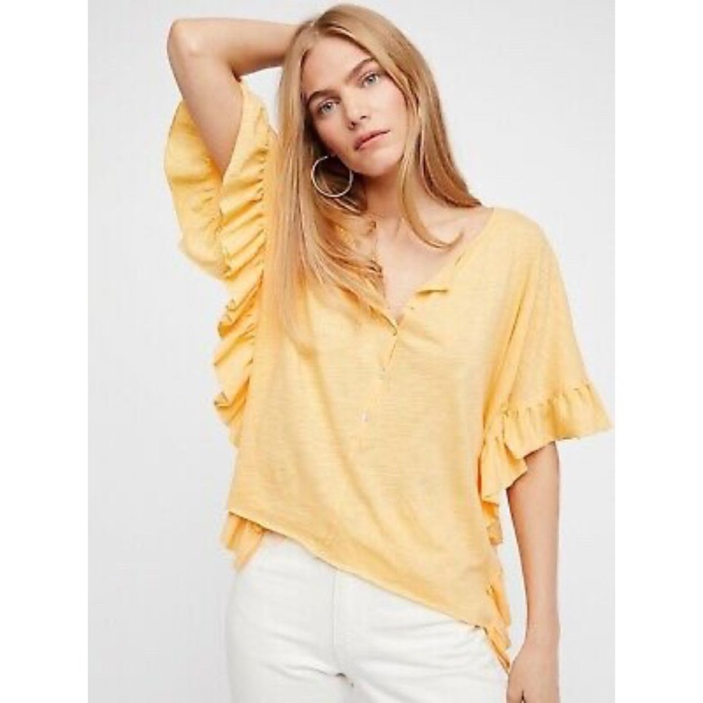 Free People Beach Down the Shore Henley Top XS